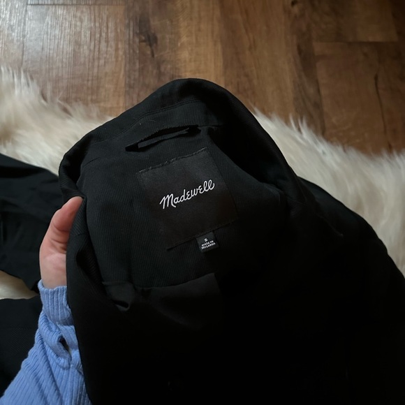 MADEWELL Drapeweave Caldwell Double Breasted Blazer In Black - Picture 6 of 6